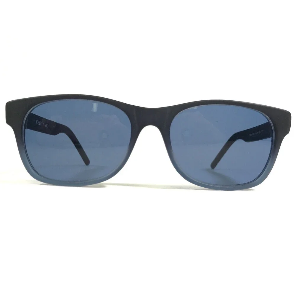 Robert Marc Sunglasses 905-272M Black Blue Square Frames with Blue Lenses